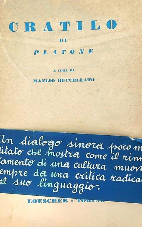 Cratilo - Platone - copertina