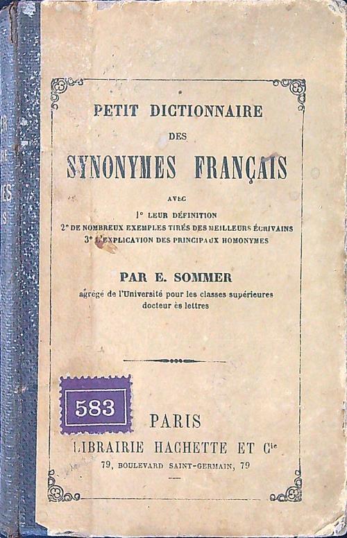 Petite Dictionnaire des Synonimes Francais