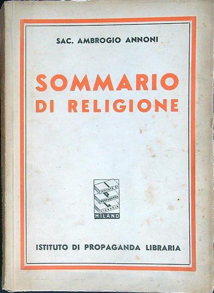 Sommario di religione - Ambrogio Annoni - copertina