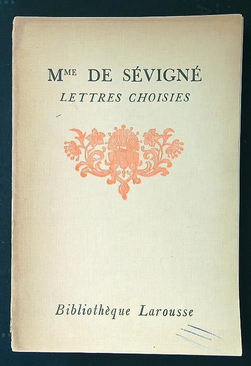 Lettres Choisies tome II - Mme De Sevignè - copertina