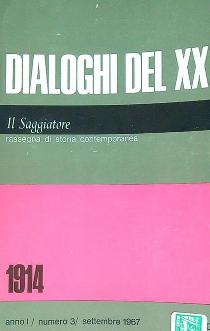 Dialoghi del XX. 1914 - copertina