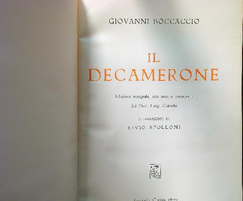 decamerone - Giovanni Boccaccio - copertina