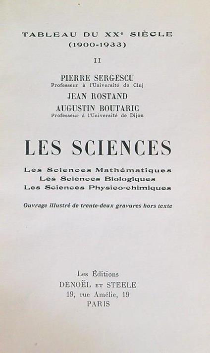 sciences - copertina
