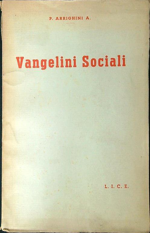 Vangelini sociali - A. Arrighini - copertina