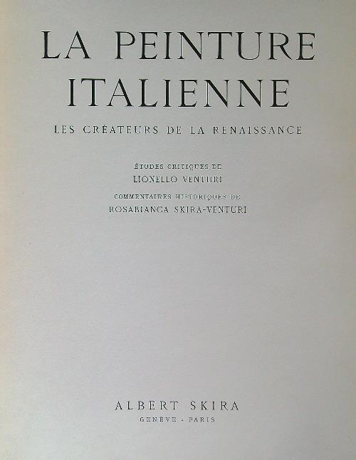 peinture italienne. Les creatures de la Renaissance