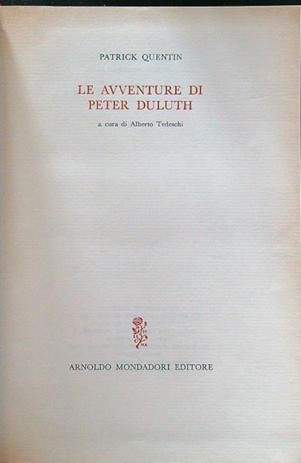 avventure di Peter Duluth - Patrick Quentin - copertina