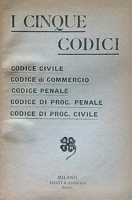 cinque codici - copertina