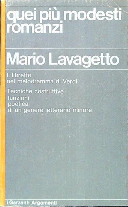 Quei più modesti romanzi - Mario Lavagetto - copertina