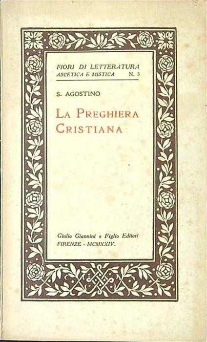 preghiera cristiana - Agostino (sant') - copertina