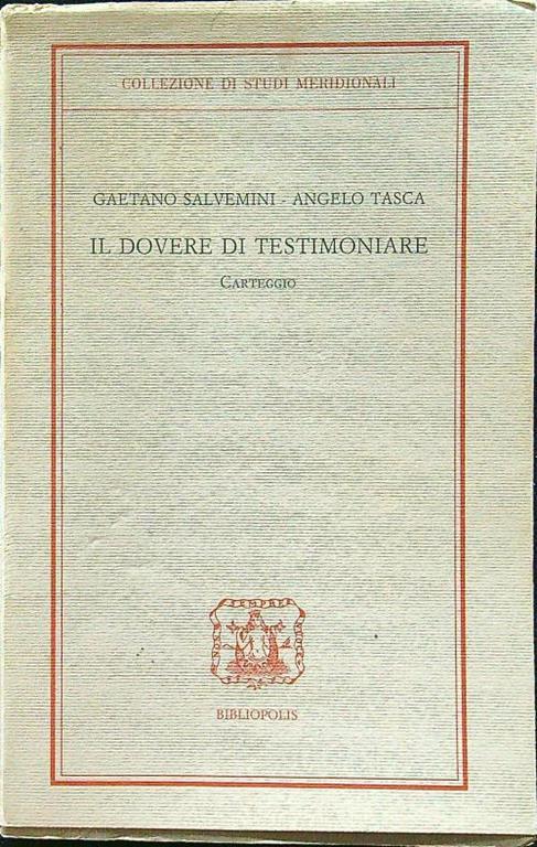 dovere di testimoniare - Salvemini - copertina