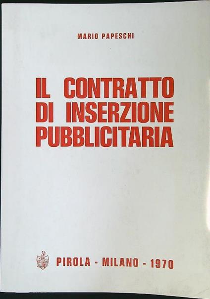 contratto di inserzione pubblicitaria - Marco Papeschi - copertina