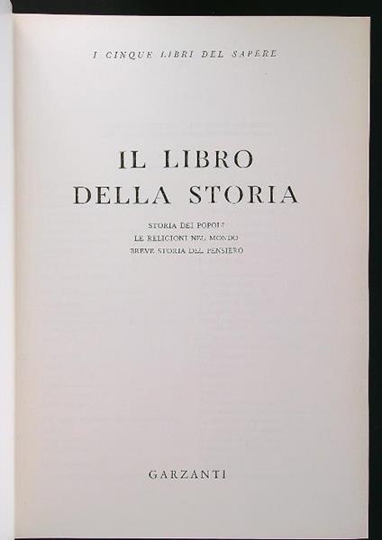 cinque libri del sapere vol. III - Il libro della storia - copertina