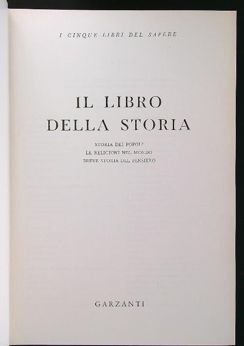 cinque libri del sapere vol. III - Il libro della storia - copertina