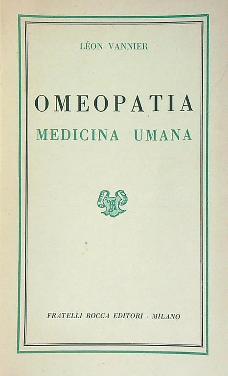 Omeopatia medicina umana - Léon Vannier - copertina