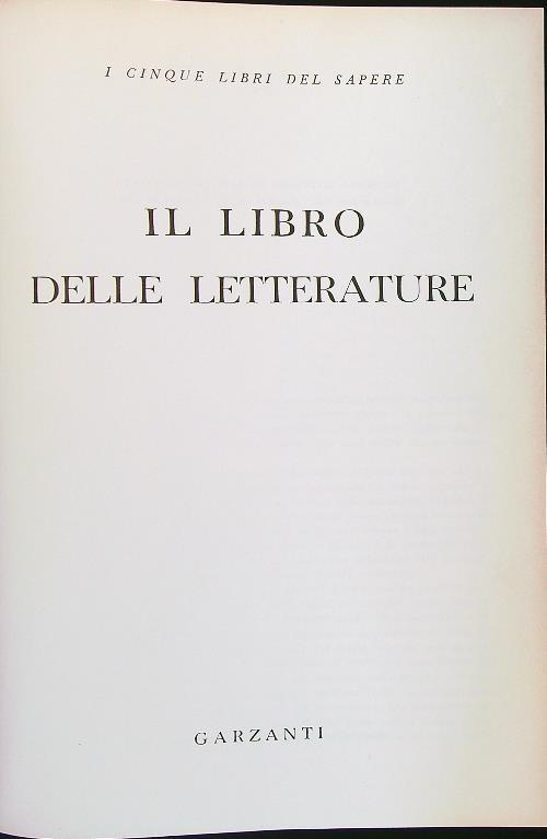 cinque libri del sapere vol. I - Il libro delle letterature - copertina