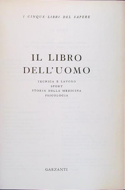 cinque libri del sapere vol. V - Il libro dell'uomo - copertina