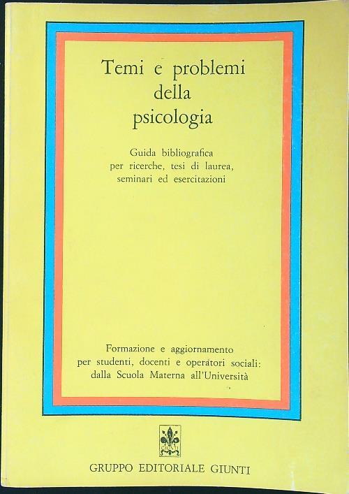 Temi e problemi della psicologia - copertina