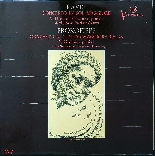 Ravel Concerto in Sol Maggiore - Prokofieff Concerto n.3 in DO Maggiore Op. 26 vinile - Vinile LP di Sergei Prokofiev,Maurice Ravel