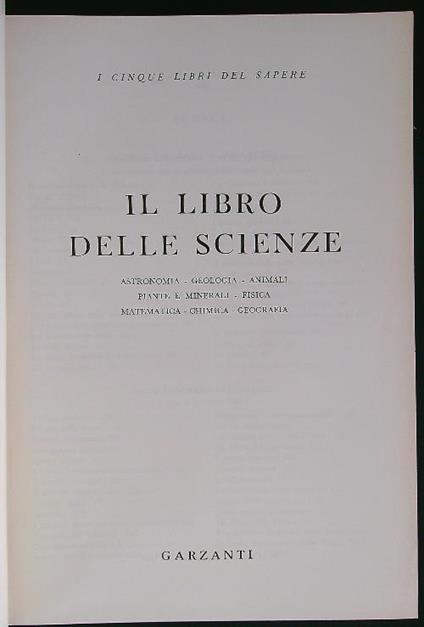 cinque libri del sapere vol. IV - Il libro delle scienze - copertina