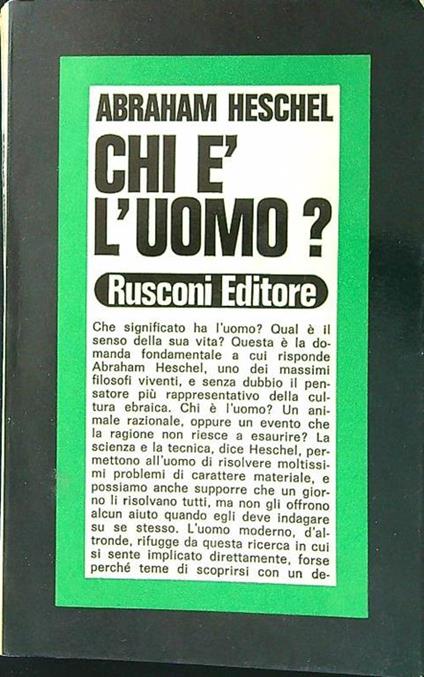 Chi è l'uomo? - Abraham Heschel - copertina
