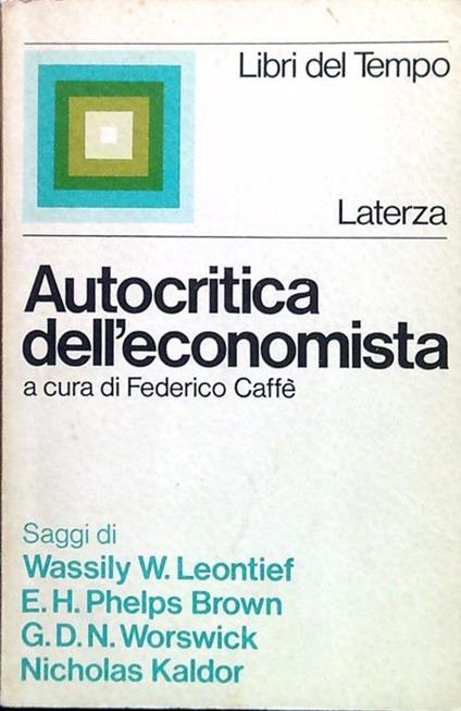 Autocritica dell'economista - Federico Caffé - copertina