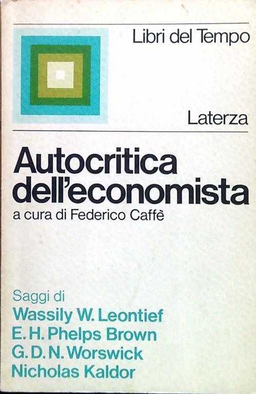 Autocritica dell'economista - Federico Caffé - copertina