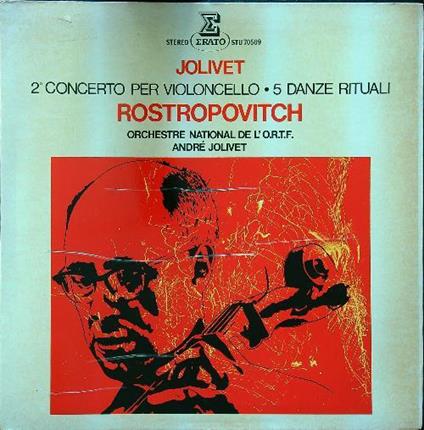 Jolivet 2 concerto per violoncello 5 danze rituali vinile - Rostropovitch - copertina