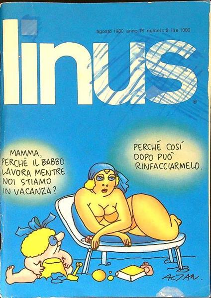 Linus n. 8 /agosto 1980 - copertina