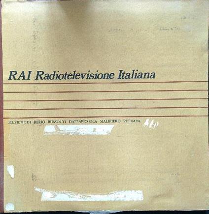 Berio - Bussotti - Dallapiccola - Malipiero - Petrassi - RAI Radiotelevisione Italiana - copertina