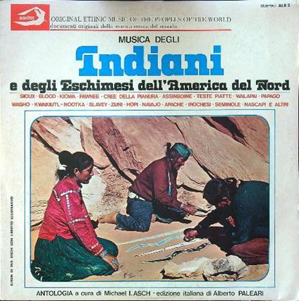 Musica degli Indiani e degli Eschimesi dell'America del Nord vinile doppio - copertina