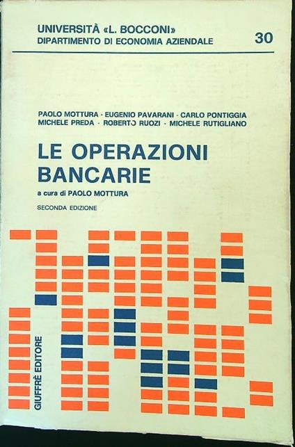 Le operazioni bancarie - Paolo Mottura - copertina