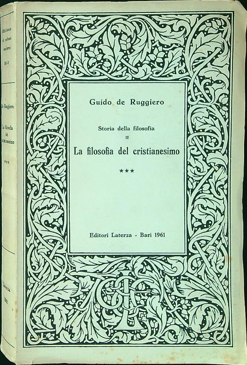 La filosofia del cristianesimo III