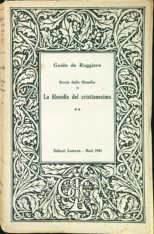La filosofia del cristianesimo II - Guido De Ruggiero - copertina
