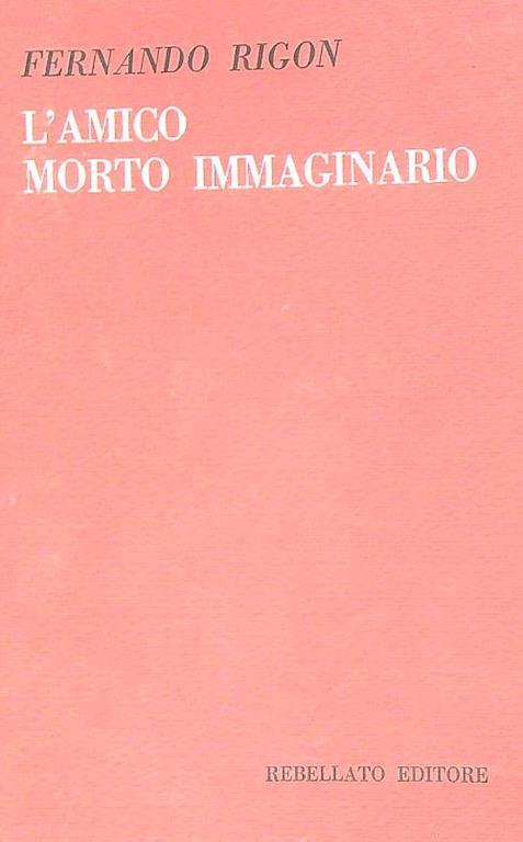 L' amico morto immaginario - Fernando Rigon - copertina