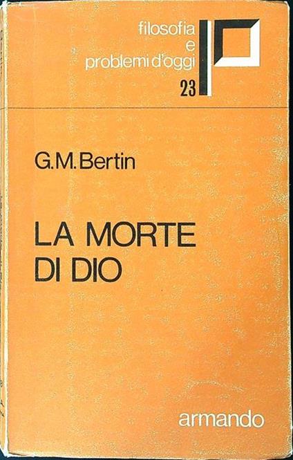 La morte di Dio - G. M. Bertin - copertina