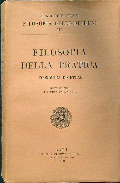 Filosofia della pratica - Benedetto Croce - copertina