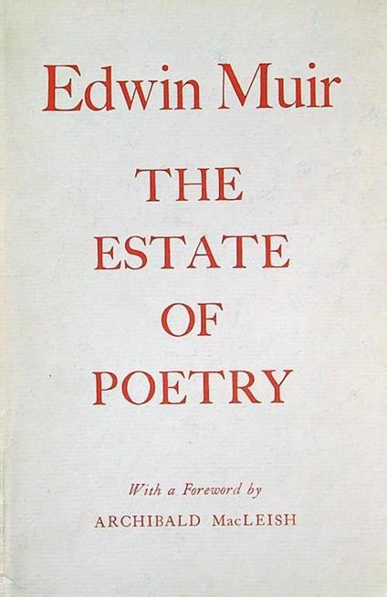 The estate of poetry - Edwin Muir - copertina