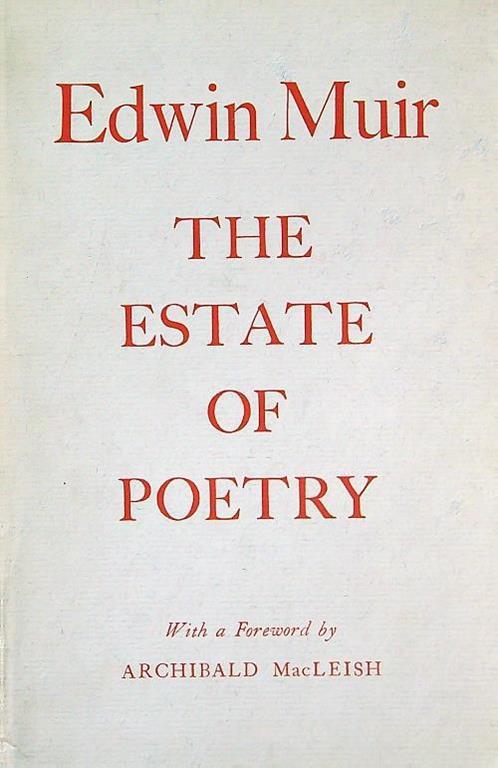 The estate of poetry - Edwin Muir - copertina
