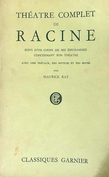 Theatre complete de Racine - Maurice Ray - copertina