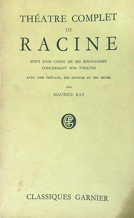 Theatre complete de Racine - Maurice Ray - copertina