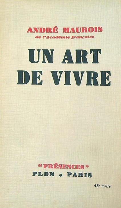 Un art de vivre - André Maurois - copertina