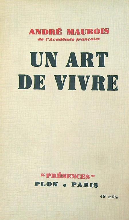 Un art de vivre - André Maurois - copertina
