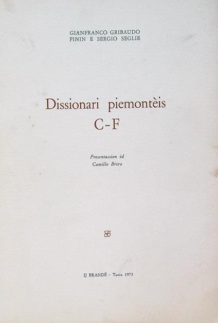 Dissionari piemonteis C-F - copertina