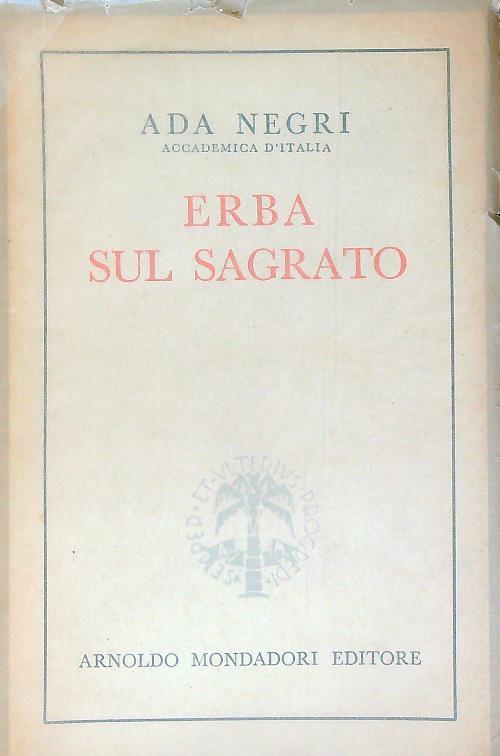 Erba sul sagrato - Ada Negri - copertina