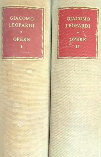Opere.2vv - Giacomo Leopardi - copertina
