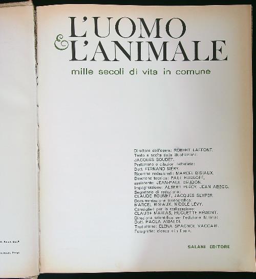 L' uomo e l'animale - Robert Lafont - copertina