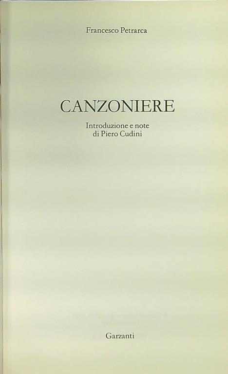 Canzoniere - Francesco Petrarca - copertina