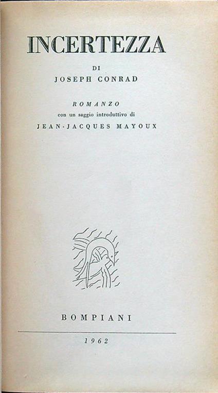 Incertezza - Joseph Conrad - copertina