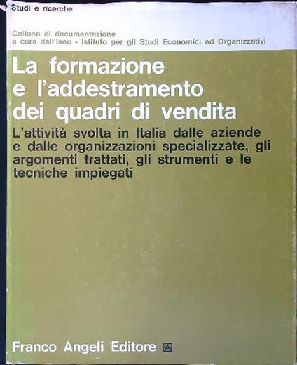 La formazione e l'addestramento dei quadri di vendita - copertina