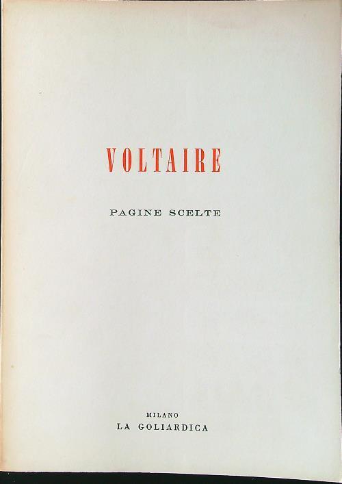 Voltaire pagine scelte - copertina
